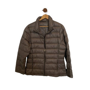 Klein Calvin Womens Puffer Jacket Size XL Long Sleeve Coat Packable Down